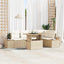 Havesofa Sæt 6 stk. Beige Polyrattan, stål og massivt akacietræ