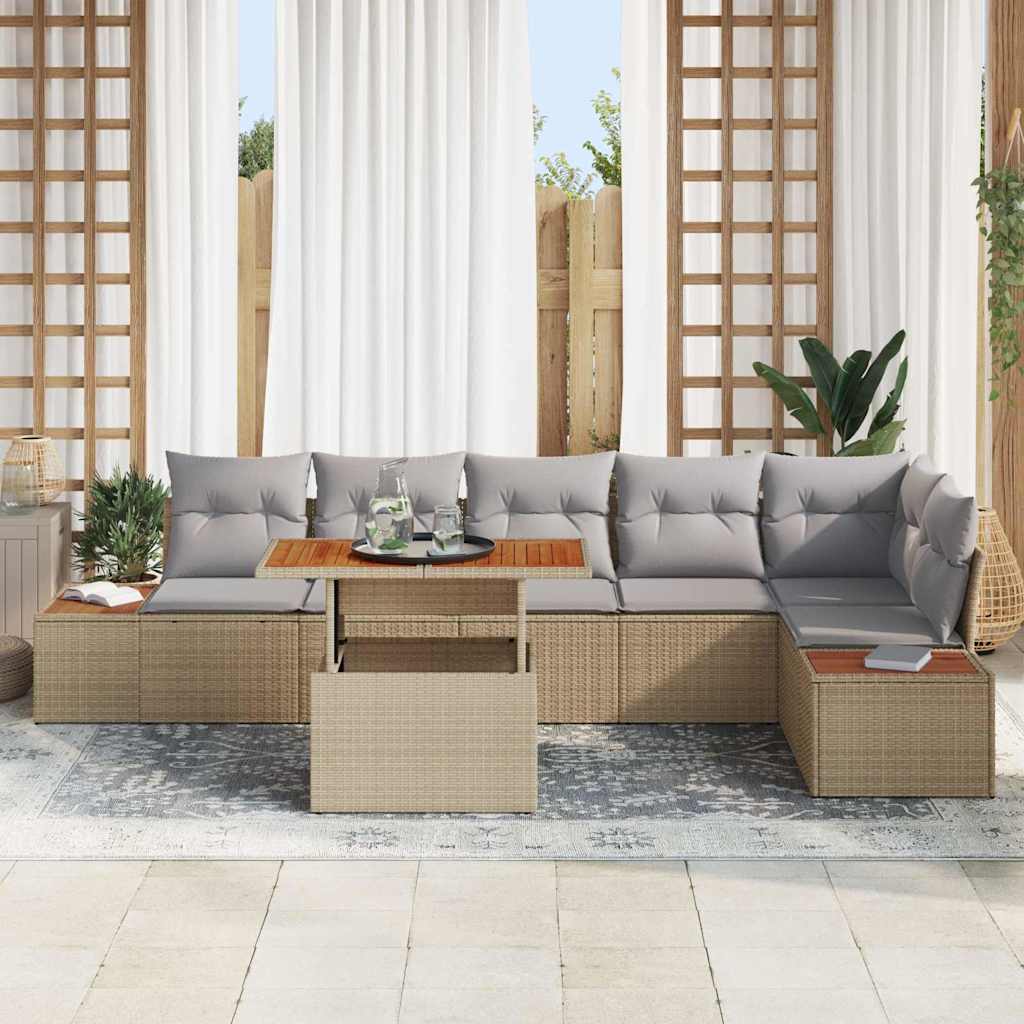 Have Spisebordssæt med pude 7 pcs Beige og grå