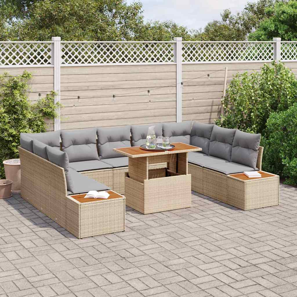 Have Spisebordssæt med pude 10 pcs Beige og grå