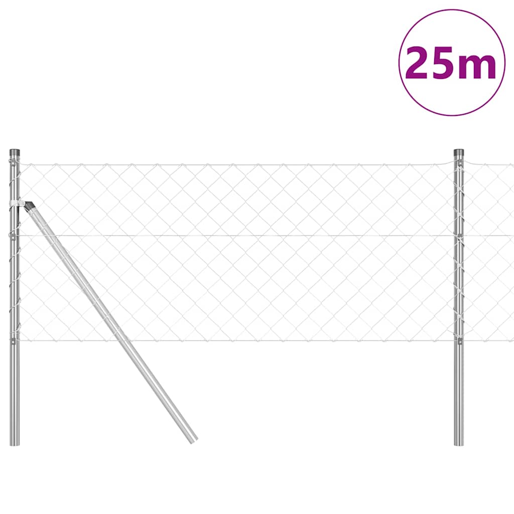 Kædetrådsgitter Grundfiks 25 x 0,6 m Galvaniseret stål Sølv