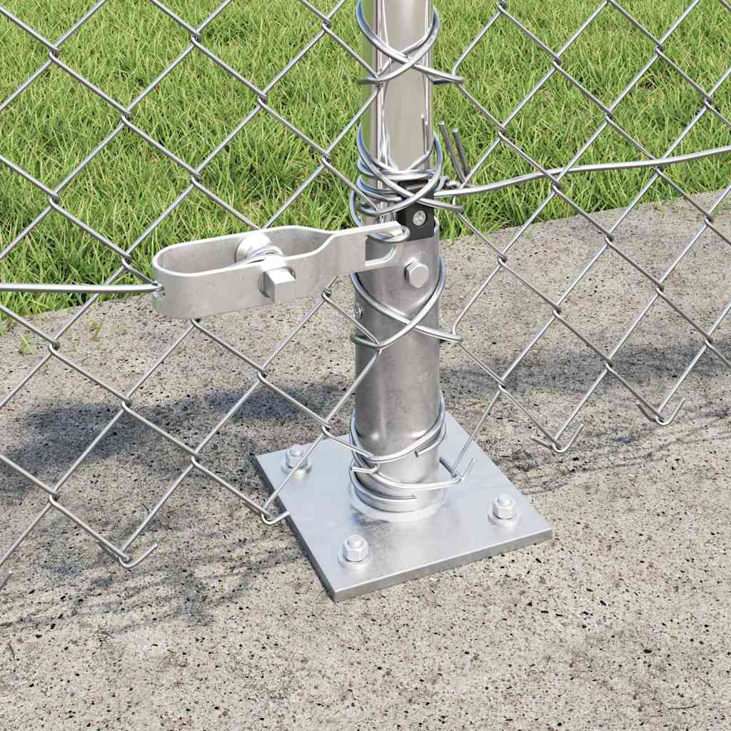 Kædehegn med betonbund 25 x 0,6 m Galvaniseret stål Sølv Mesh