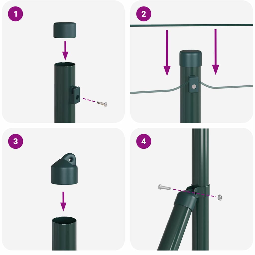 Eurohegn Ground Fix 10 x 0,8 m PVC-belagt stål Grøn Mesh