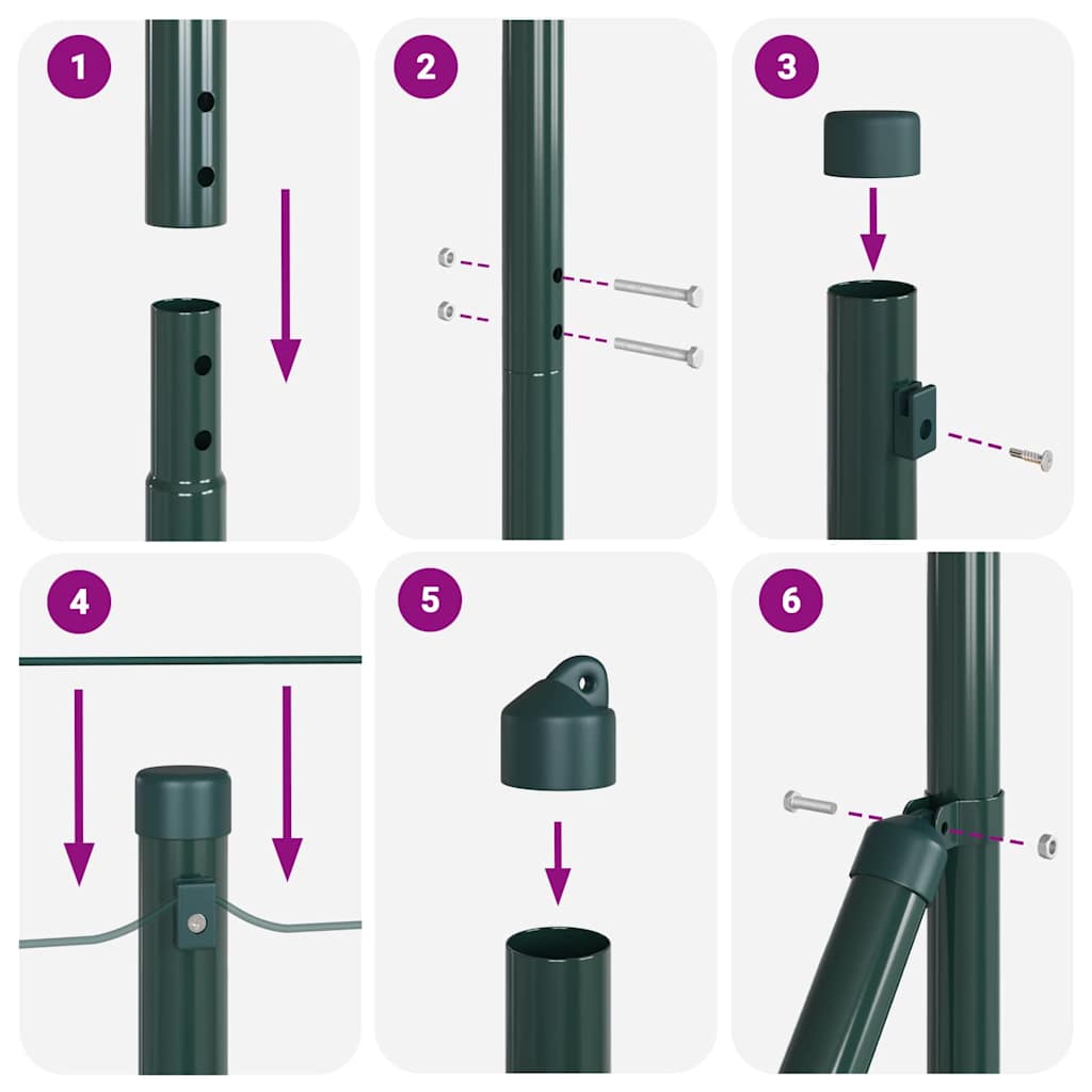 Eurohegn Ground Fix 10 x 1 m PVC-belagt stål Grøn Mesh