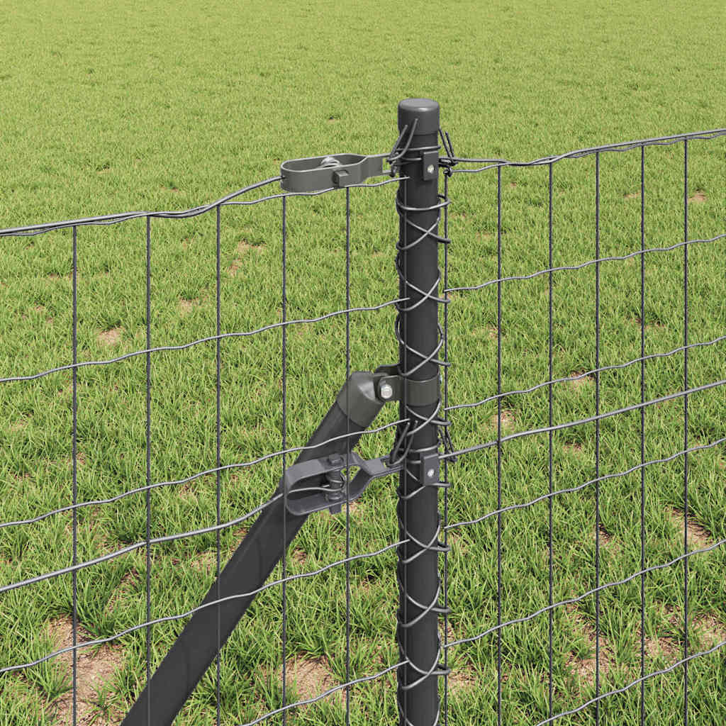 Eurohegn Ground Fix 25 x 0,6 m PVC-belagt stål Grå Mesh