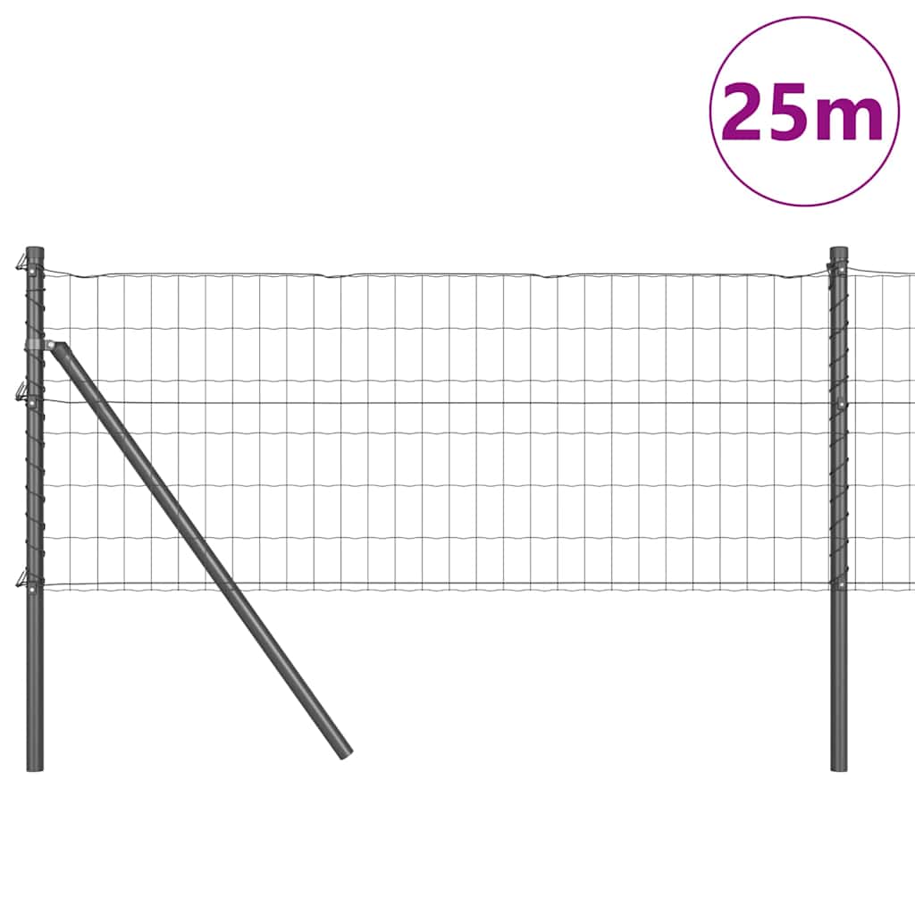 Eurohegn Ground Fix 25 x 0,6 m PVC-belagt stål Grå Mesh