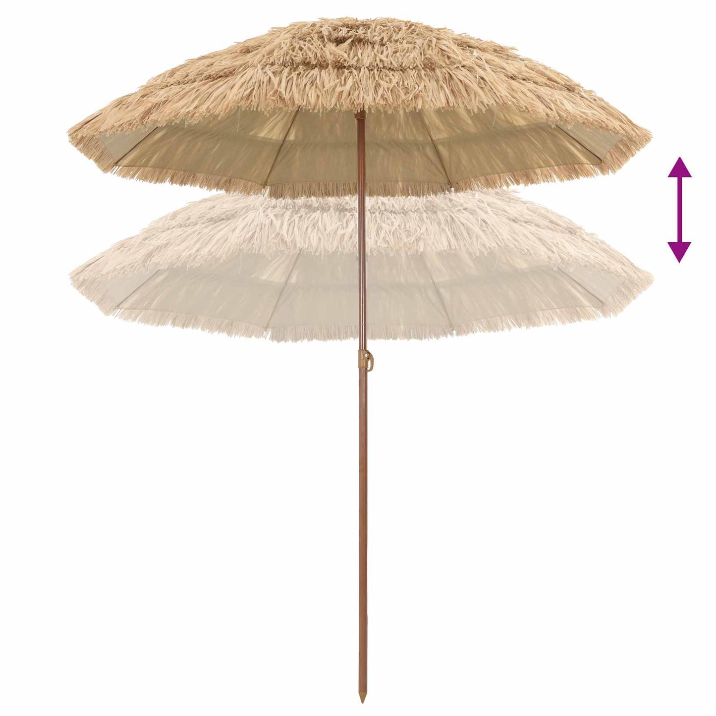 Strand Parasol Naturfarvet 160 x 160 x 196 cm Polyester og Stål