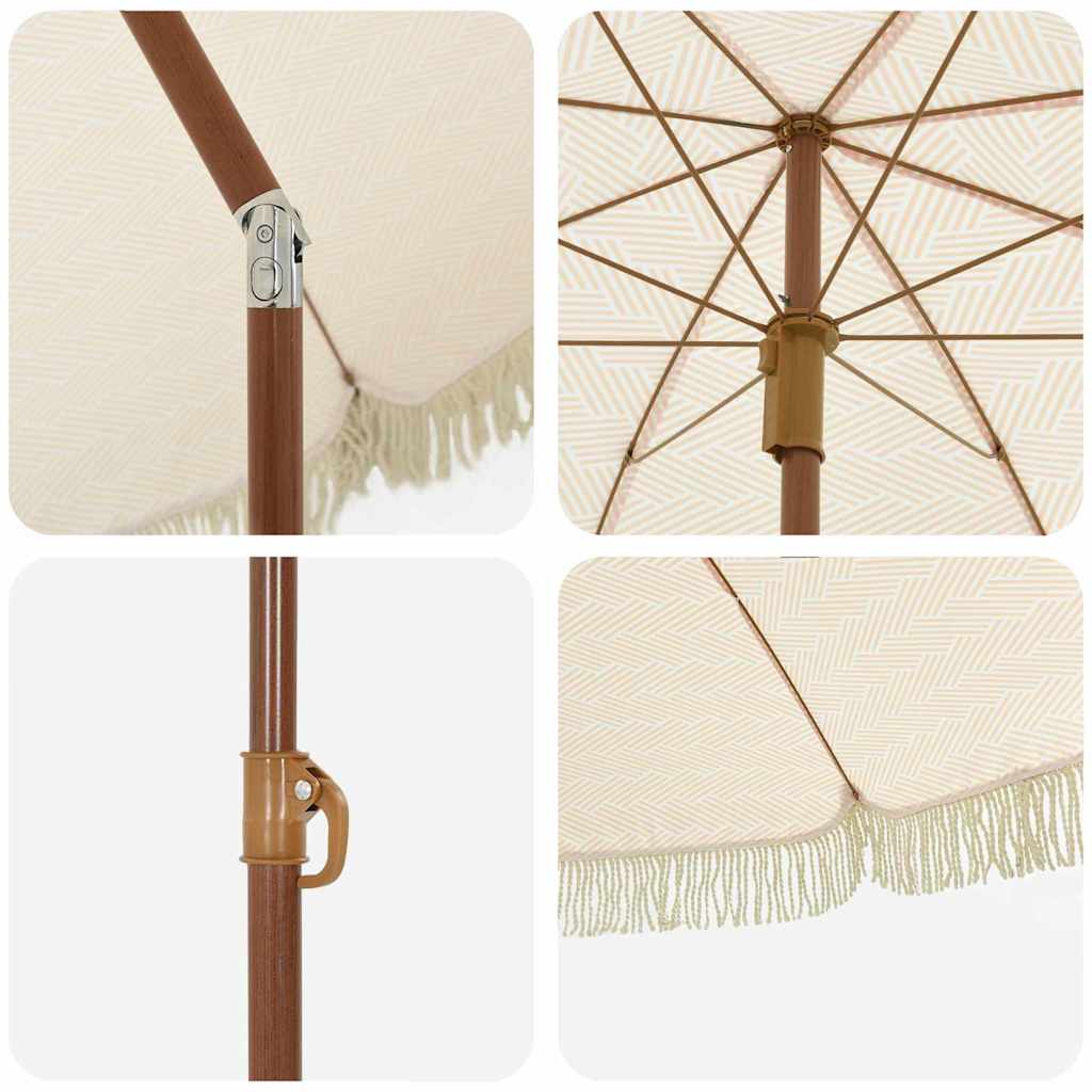 Strand Parasol Gul og Hvid 160 x 160 x 196 cm Polyester og Stål