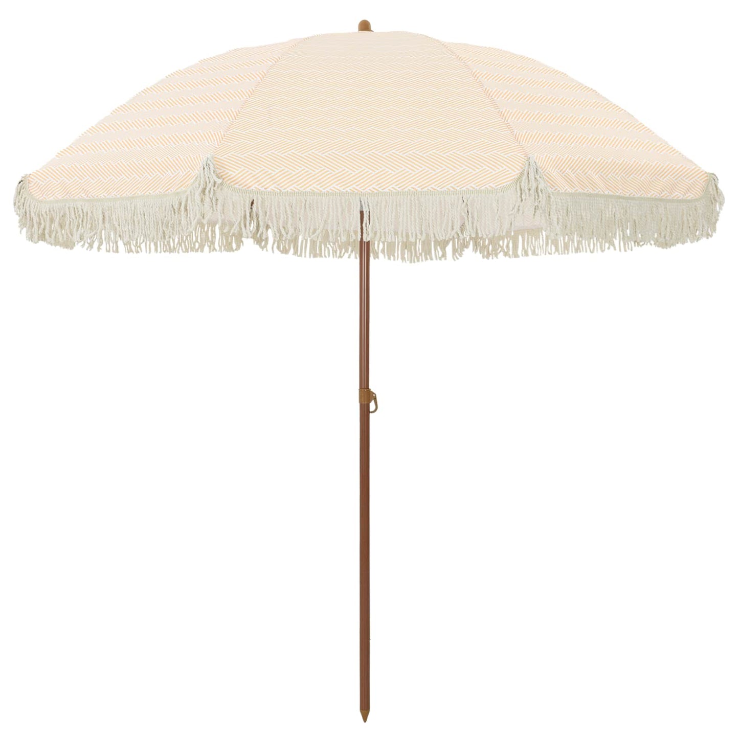 Strand Parasol Gul og Hvid 205 x 205 x 210 cm Polyester og Stål