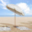 Strand Parasol Grå og Hvid 160 x 160 x 196 cm Polyester og Stål