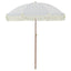 Strand Parasol Grå og Hvid 160 x 160 x 196 cm Polyester og Stål