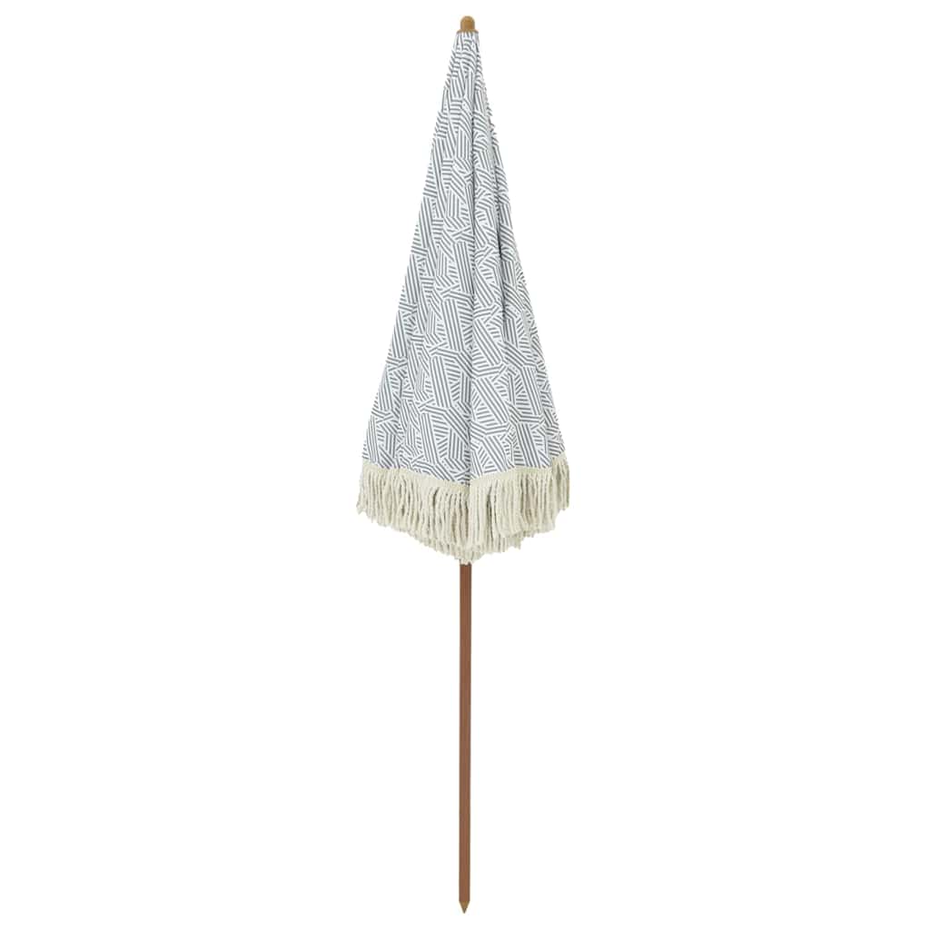 Strand Parasol Grå og Hvid 160 x 160 x 196 cm Polyester og Stål