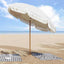 Strand Parasol Grå og Hvid 205 x 205 x 210 cm Polyester og Stål