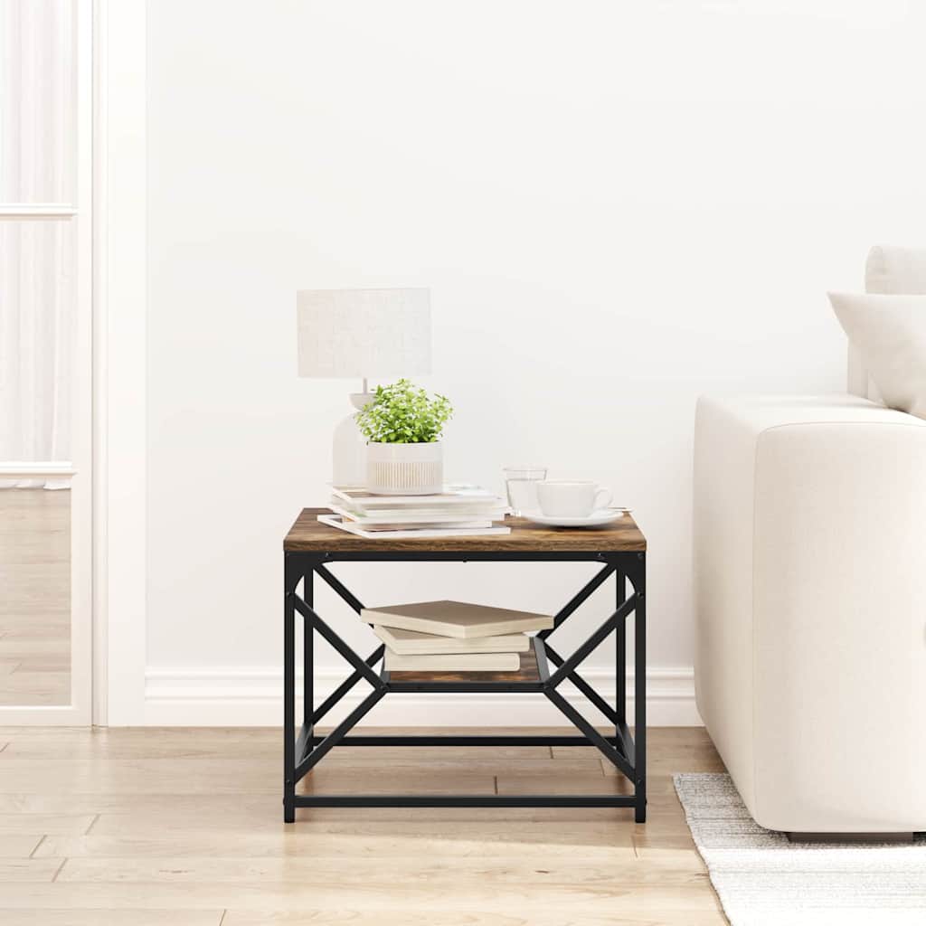 Sofabord Røget eg 51 x 50 x 40 cm Ingeniørtræ og stål