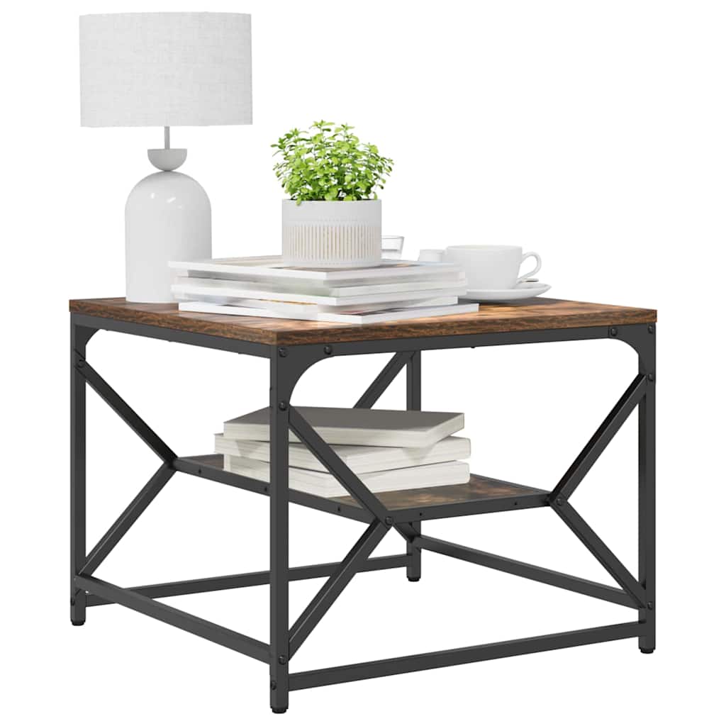 Sofabord Røget eg 51 x 50 x 40 cm Ingeniørtræ og stål