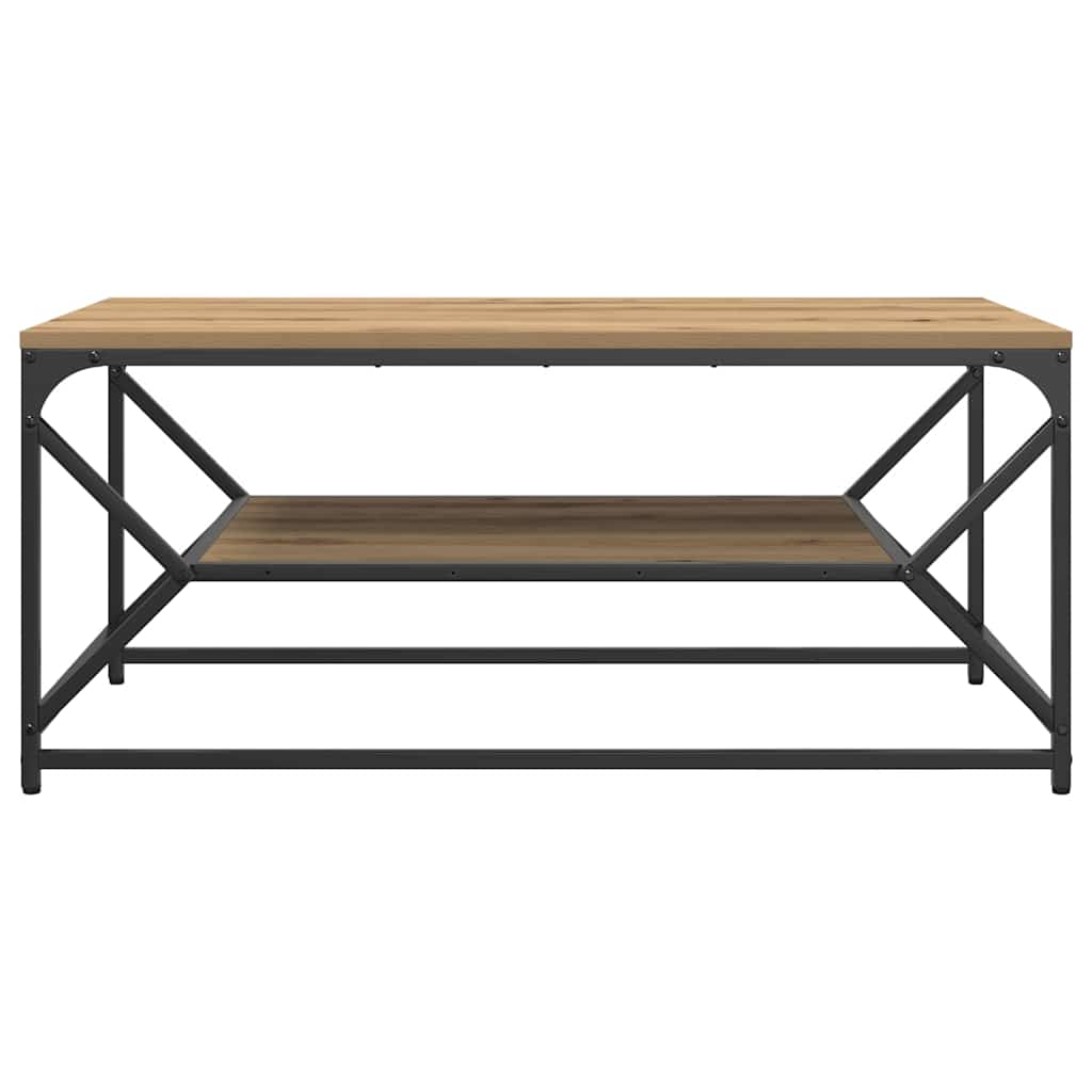 Sofabord Artisan Egetræ 90 x 50 x 40 cm Ingeniørtræ og stål