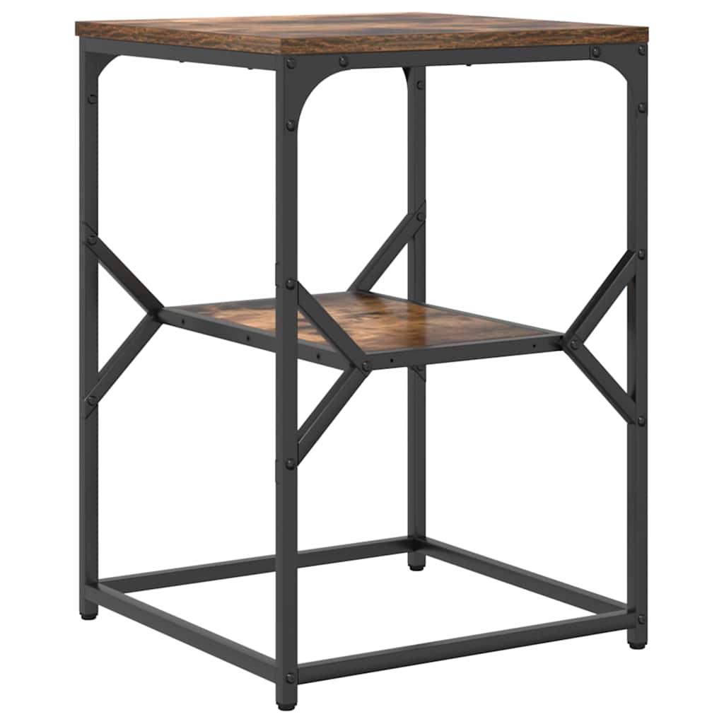 Sidebord Røget eg 41 x 40 x 60 cm Ingeniørtræ og stål