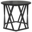 Sidebord 2 pcs Sort eg Ingeniørtræ og stål