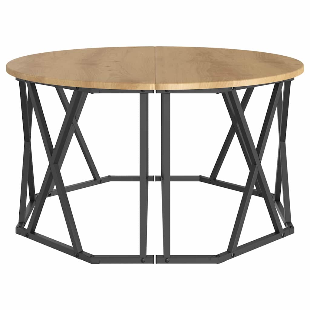 Sofabord Artisan Egetræ 80 x 80 x 42 cm Ingeniørtræ og stål