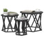 Nesting Sidebord 3 pcs Sort eg Ingeniørtræ og stål