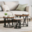 Nesting Sidebord 3 pcs Røget eg Ingeniørtræ og stål