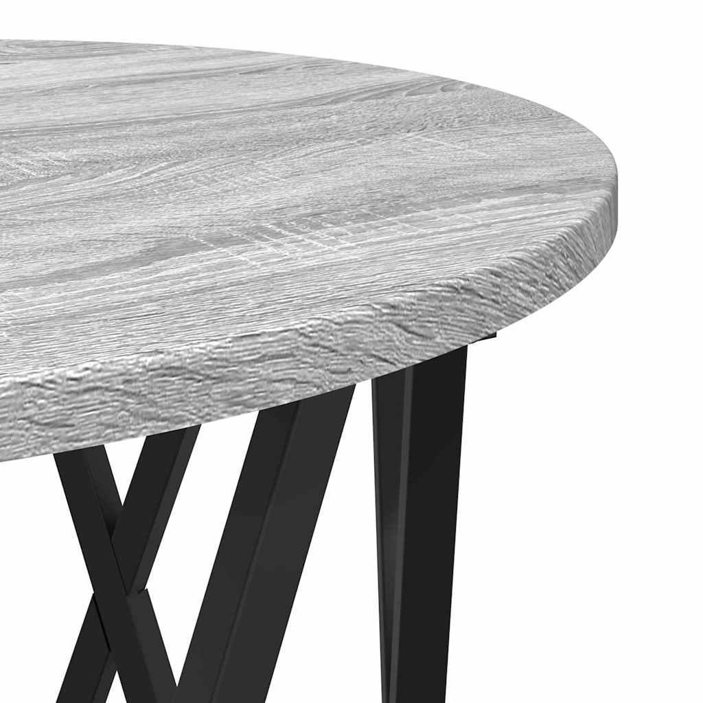 Nesting Sidebord 3 pcs Grå Sonoma Ingeniørtræ og stål