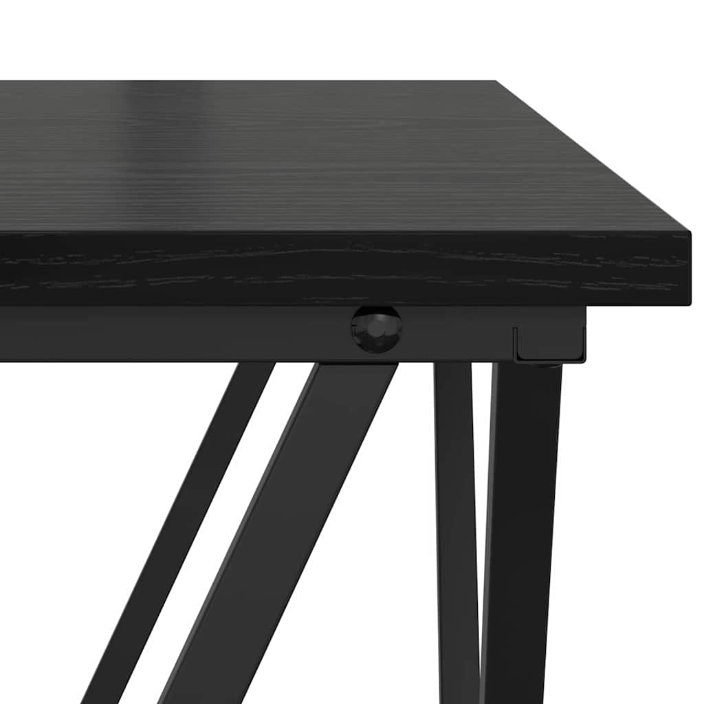 Sidebordssæt 2 pcs Sort eg 50 x 50 x 40 cm Ingeniørtræ og stål