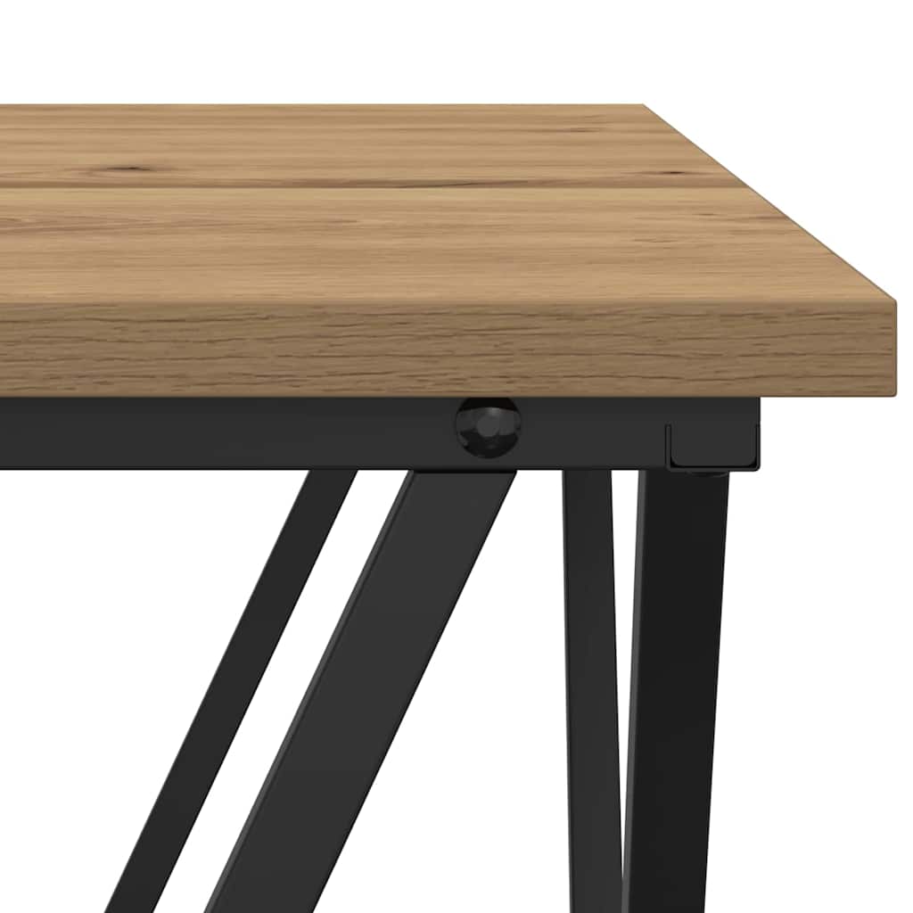 Sofabord Artisan Egetræ 80 x 80 x 45 cm Ingeniørtræ og stål