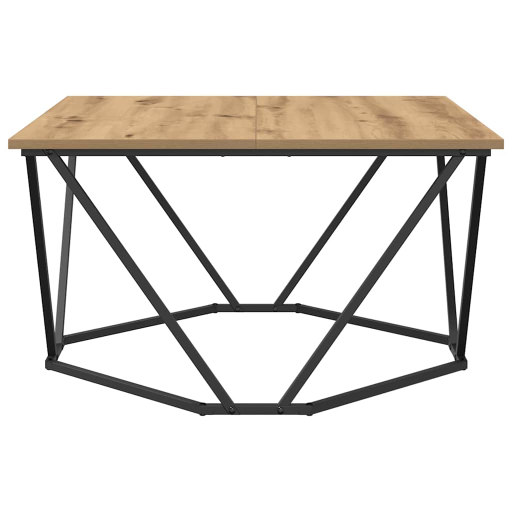 Sofabord Artisan Egetræ 80 x 80 x 45 cm Ingeniørtræ og stål