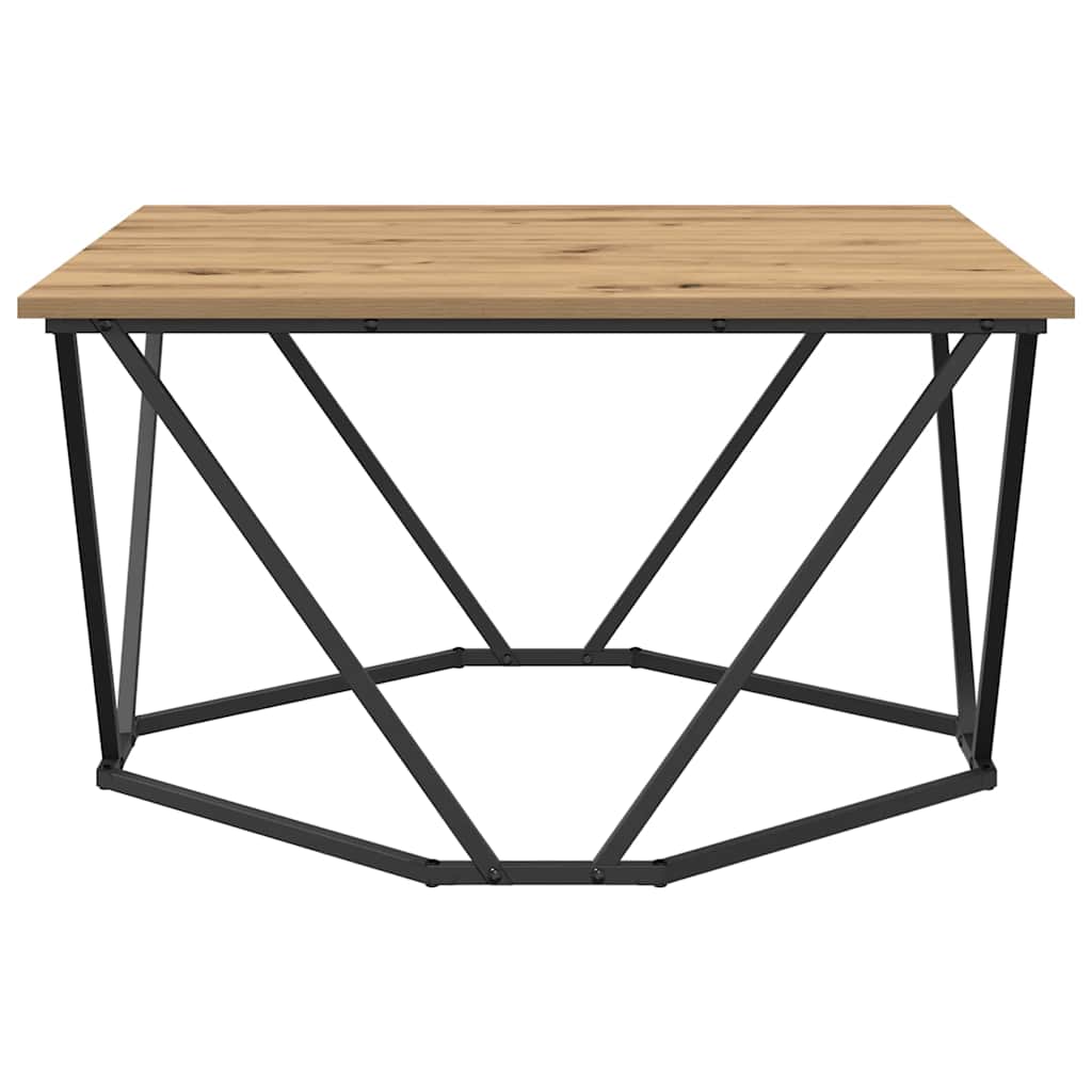 Sofabord Artisan Egetræ 80 x 80 x 45 cm Ingeniørtræ og stål