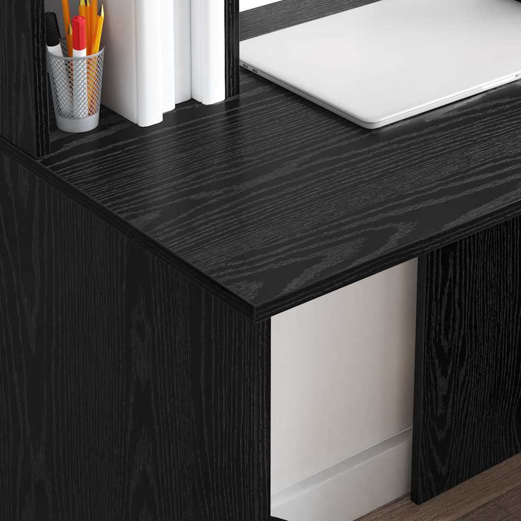 Bord med hylde Sort eg 91 x 50 x 149 cm Konstrueret træ