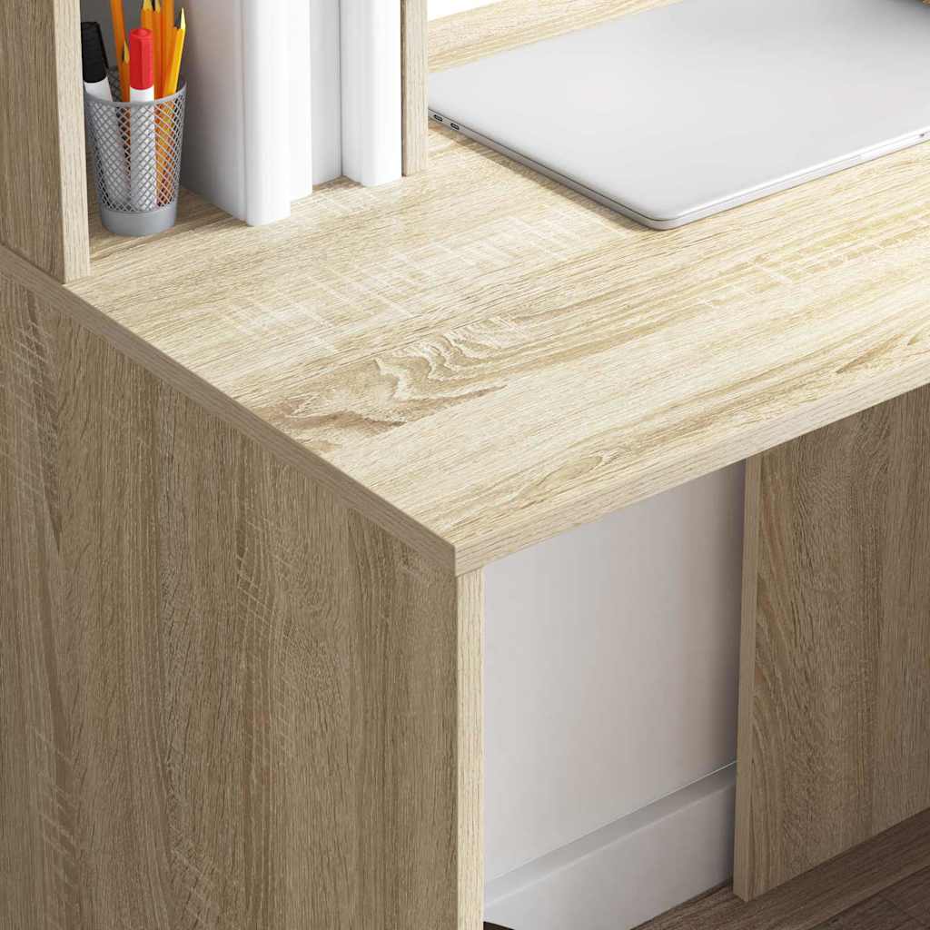 Bord med hylde Sonoma eg 91 x 50 x 149 cm Konstrueret træ