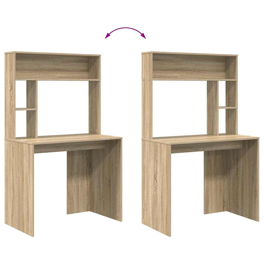 Bord med hylde Sonoma eg 91 x 50 x 149 cm Konstrueret træ