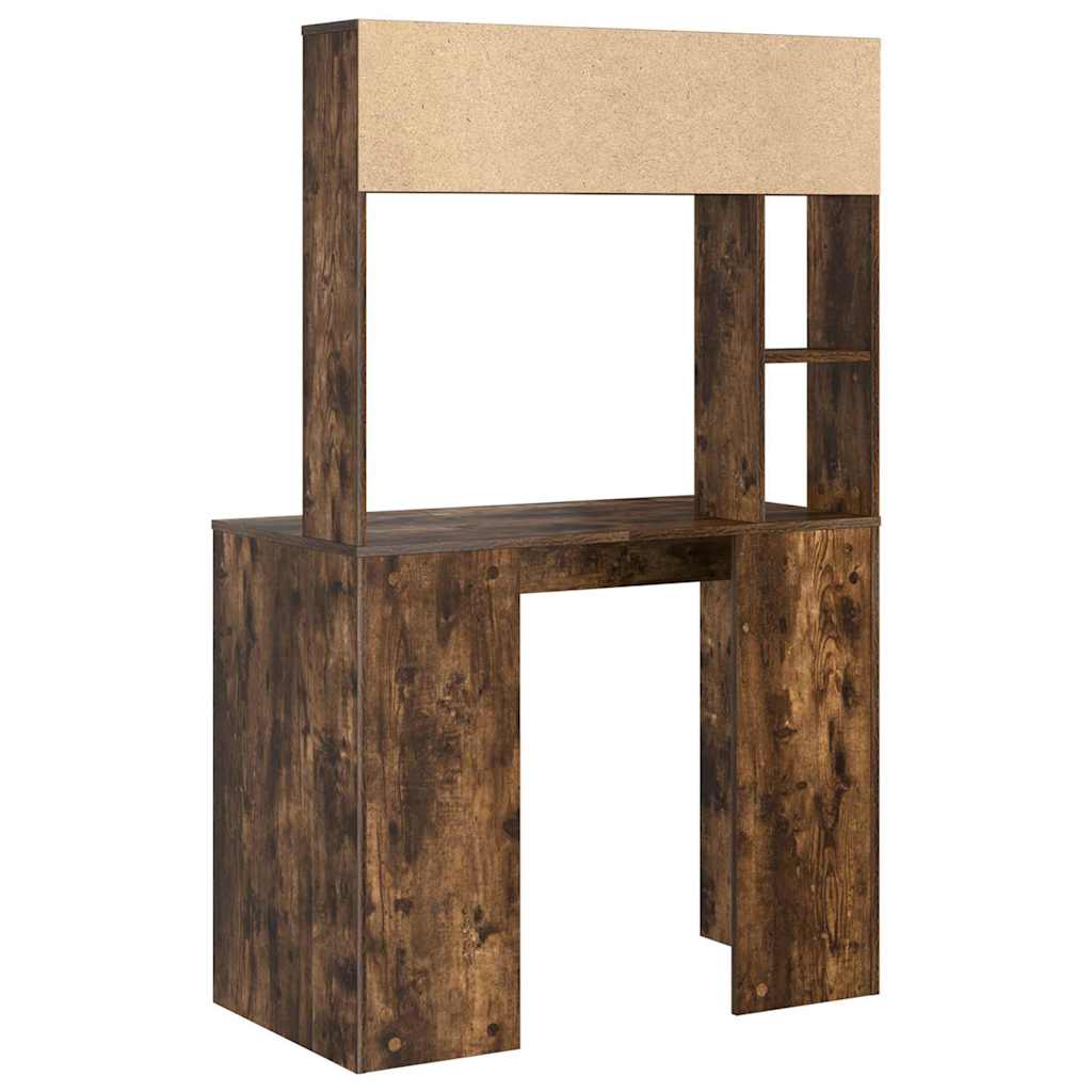 Bord med hylde Røget eg 91 x 50 x 149 cm Konstrueret træ