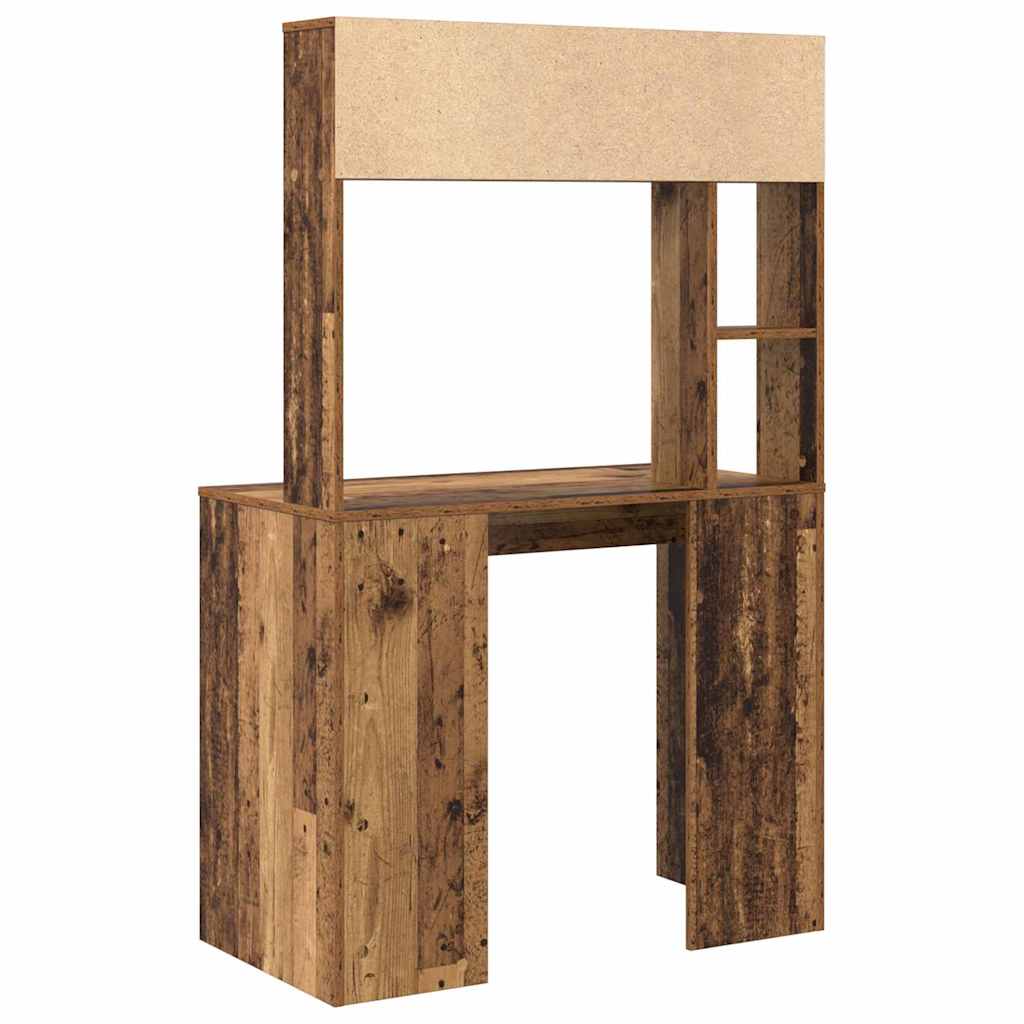 Bord med hylde Gammelt træ 91 x 50 x 149 cm Konstrueret træ