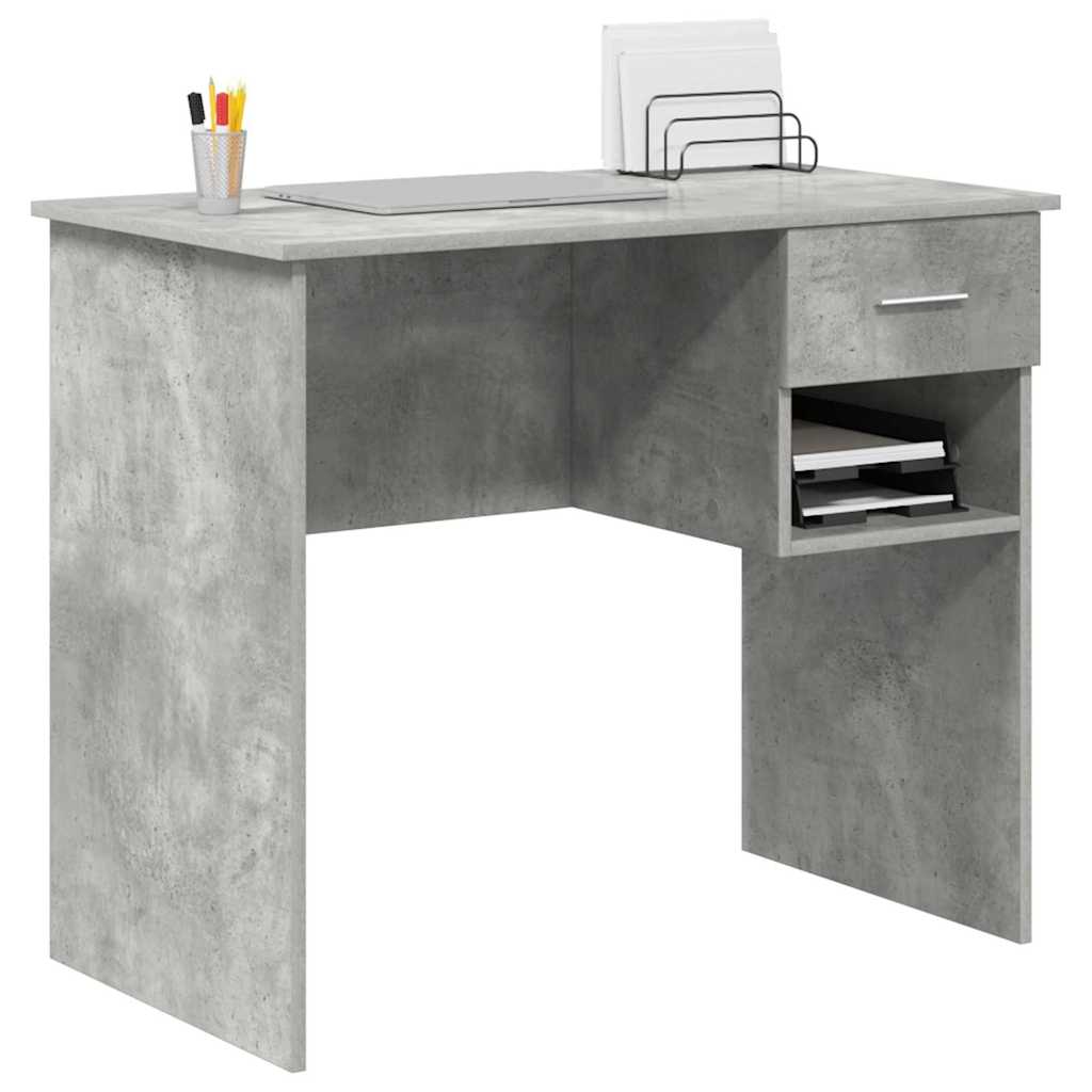 Bord med skuffe Beton Grå 90 x 49 x 75 cm Konstrueret træ