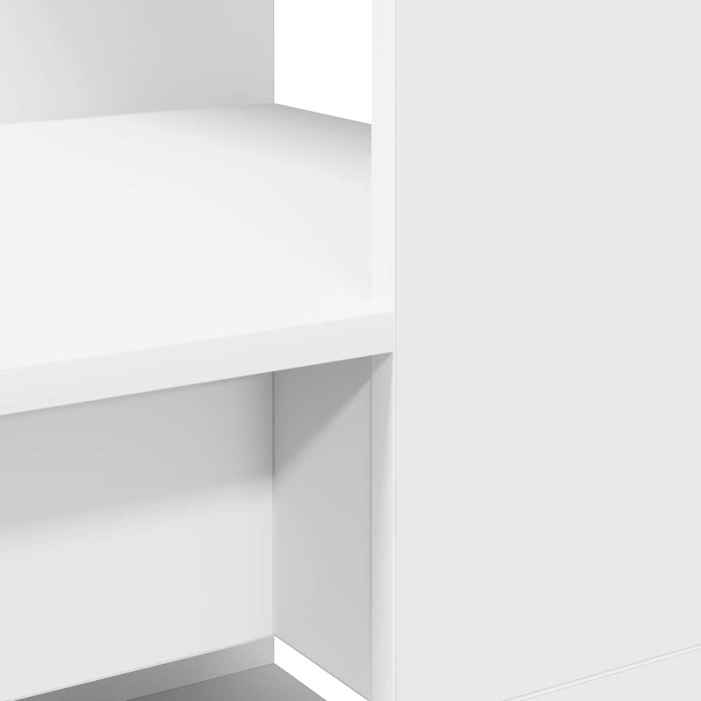 Bord med hylde Hvid 113 x 54 x 120 cm Konstrueret træ