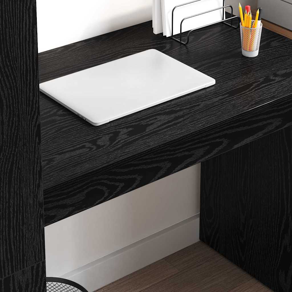 Bord med hylde Sort eg 113 x 54 x 120 cm Konstrueret træ
