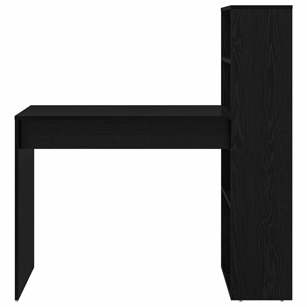 Bord med hylde Sort eg 113 x 54 x 120 cm Konstrueret træ