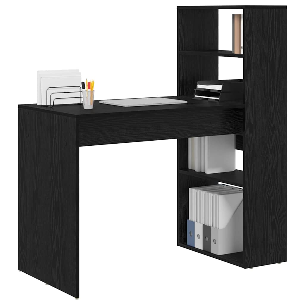 Bord med hylde Sort eg 113 x 54 x 120 cm Konstrueret træ