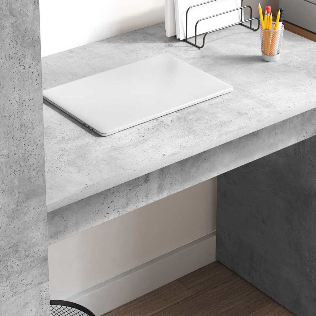 Bord med hylde Beton Grå 113 x 54 x 120 cm Konstrueret træ