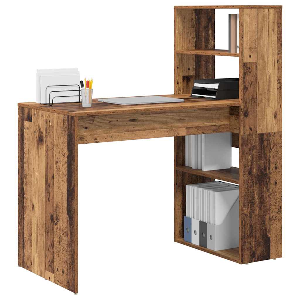 Bord med hylde Gammelt træ 113 x 54 x 120 cm Konstrueret træ