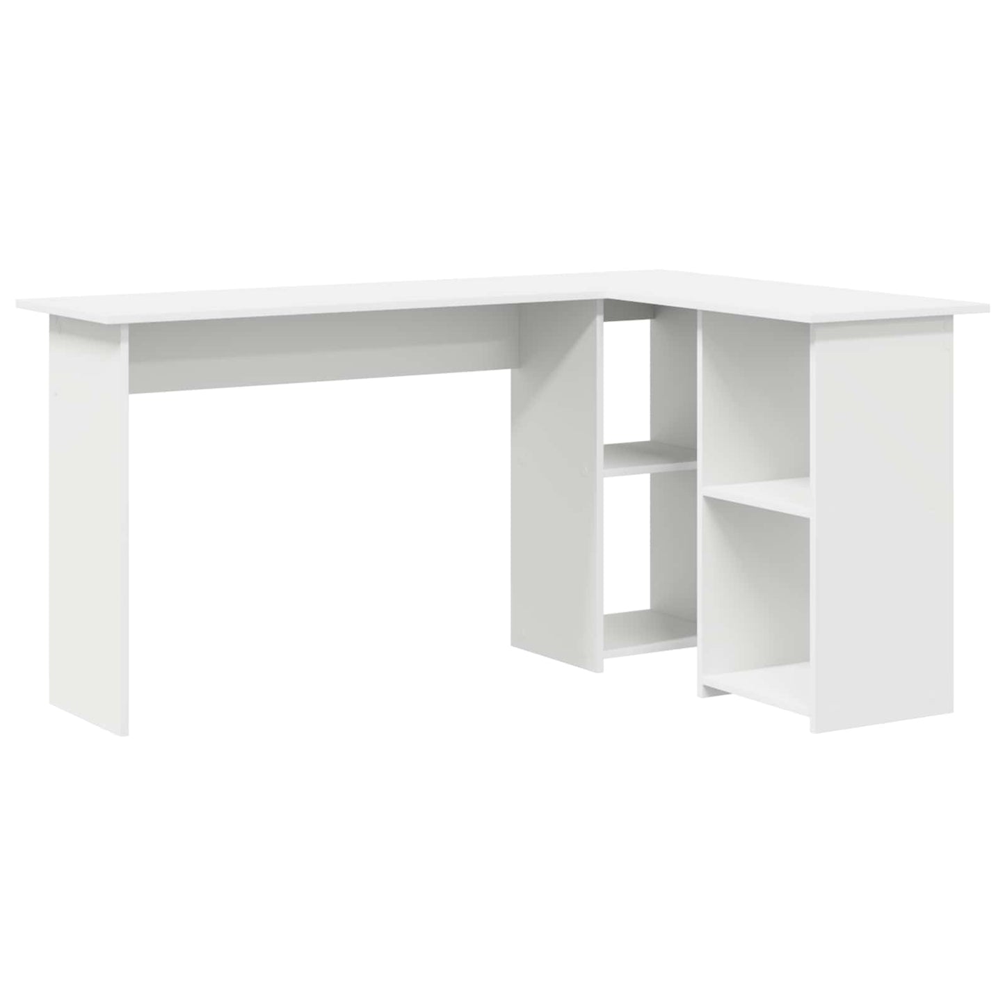 Bord med hylde Hvid 142 x 102 x 73 cm Konstrueret træ