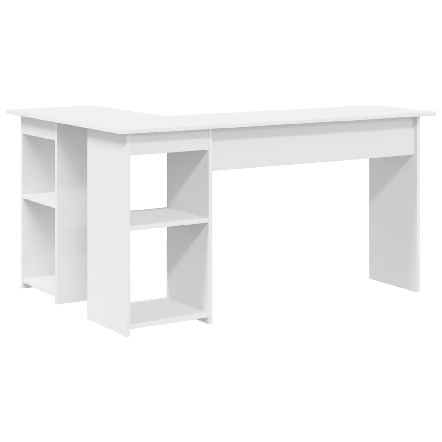 Bord med hylde Hvid 142 x 102 x 73 cm Konstrueret træ