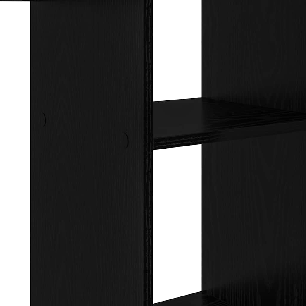 Bord med hylde Sort eg 142 x 102 x 73 cm Konstrueret træ