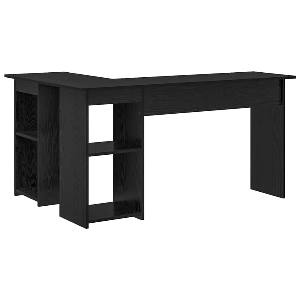 Bord med hylde Sort eg 142 x 102 x 73 cm Konstrueret træ
