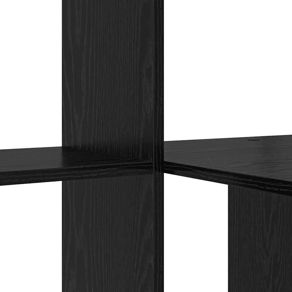 Bord med hylde Sort eg 131,5 x 50 x 106,5 cm Konstrueret træ