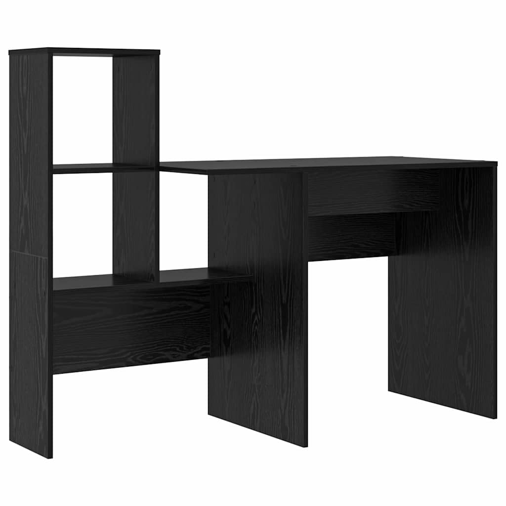 Bord med hylde Sort eg 131,5 x 50 x 106,5 cm Konstrueret træ