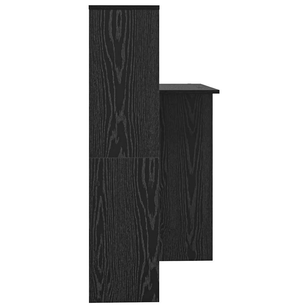 Bord med hylde Sort eg 131,5 x 50 x 106,5 cm Konstrueret træ