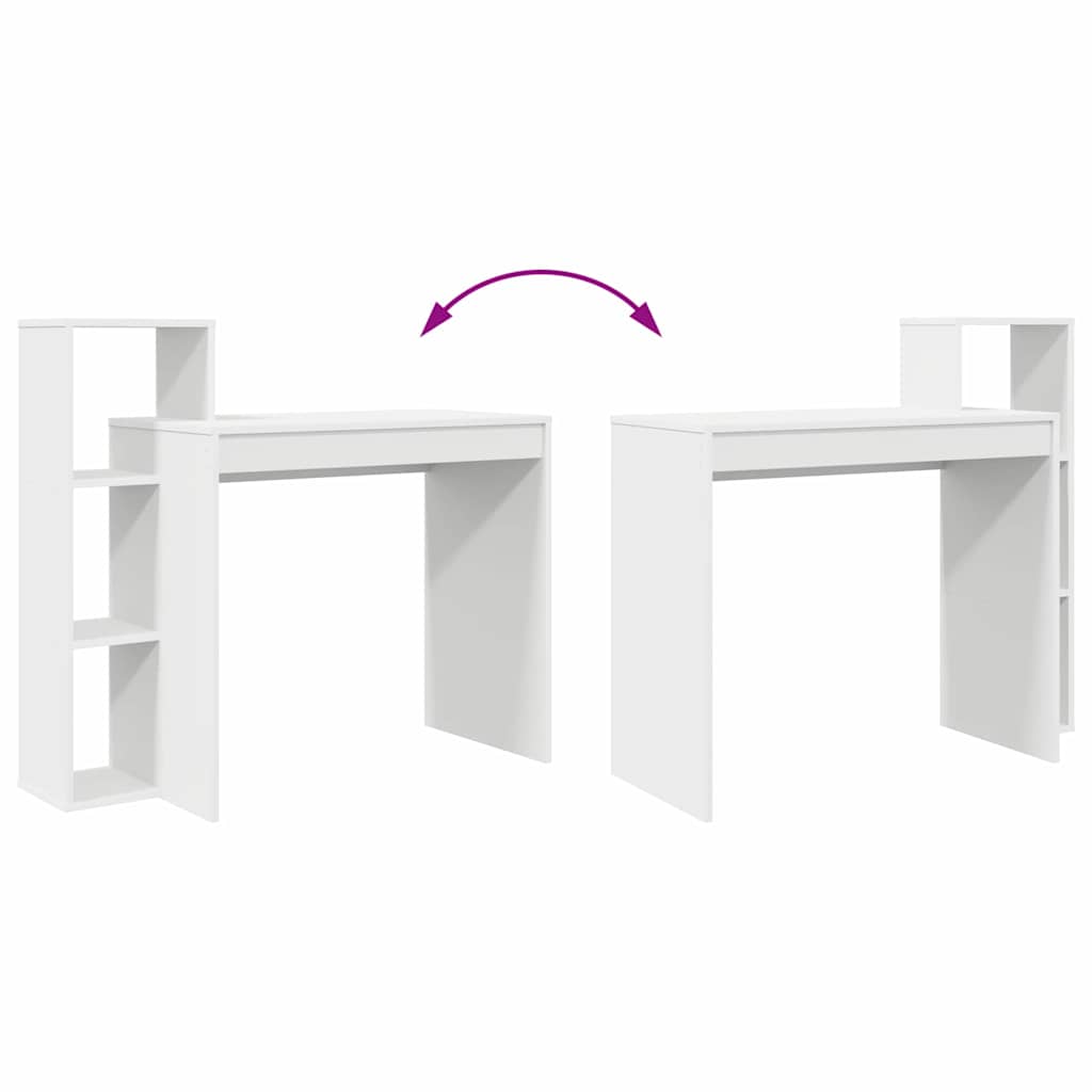 Bord med hylde Hvid 100 x 40 x 90 cm Konstrueret træ
