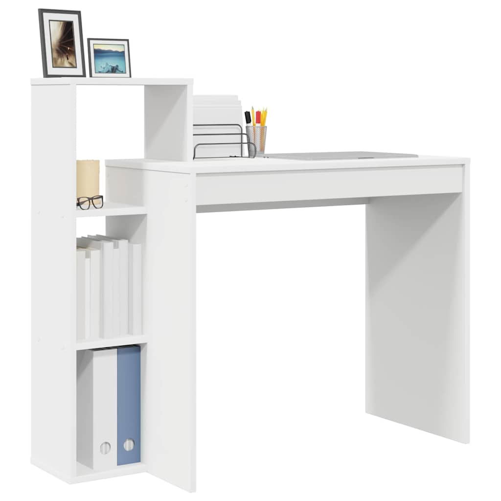 Bord med hylde Hvid 100 x 40 x 90 cm Konstrueret træ